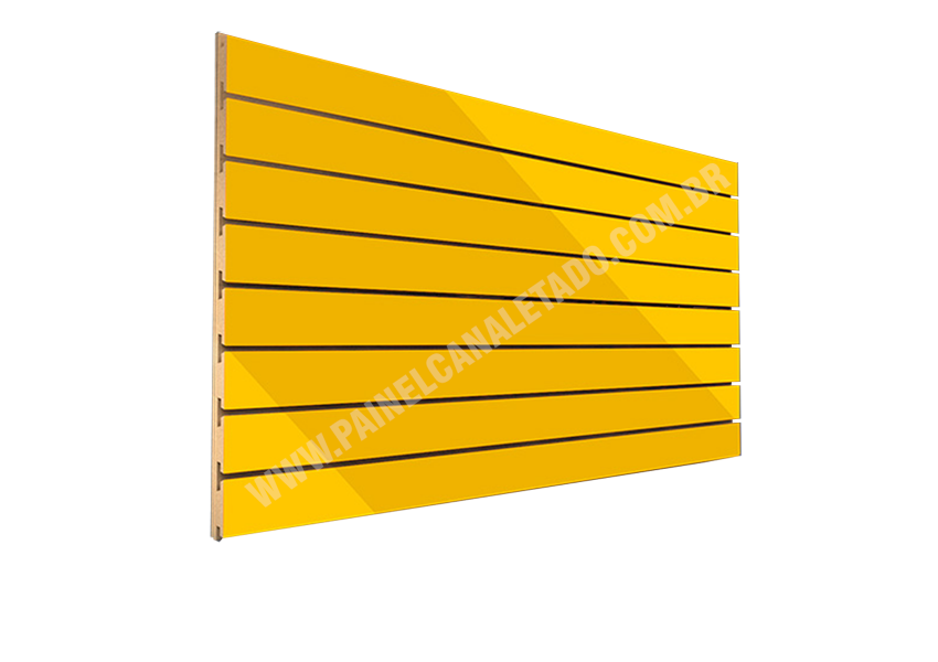 Painel Canaletado Amarelo Gema MDF 610x2750 